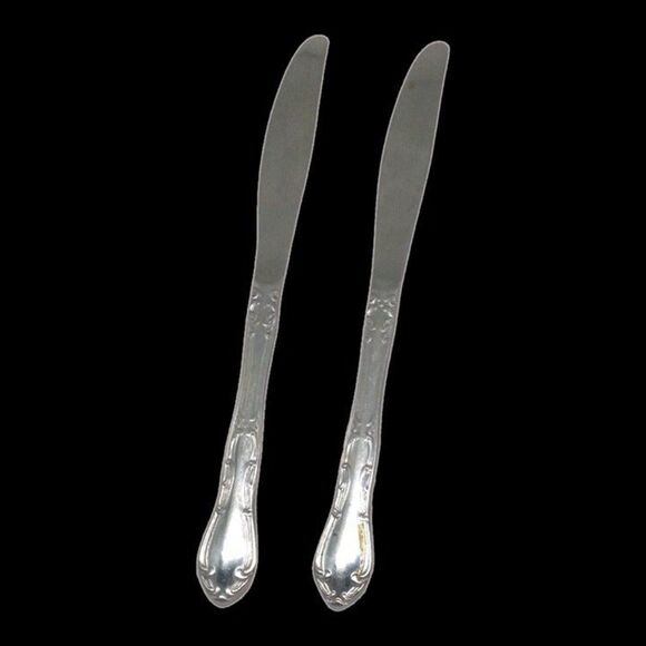 Frank Smith Stainless Steel FSS11 Dinner Knife-Japan-Electro Plated-Vintage-2 Pc - Picture 1 of 5